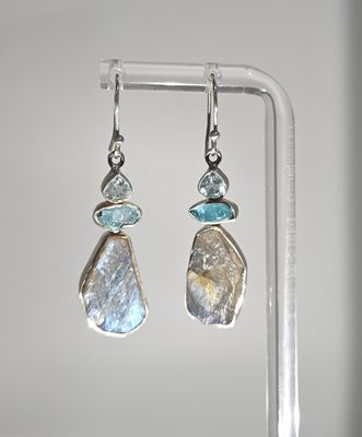 Labradorite, Blue Topaz and Apatite