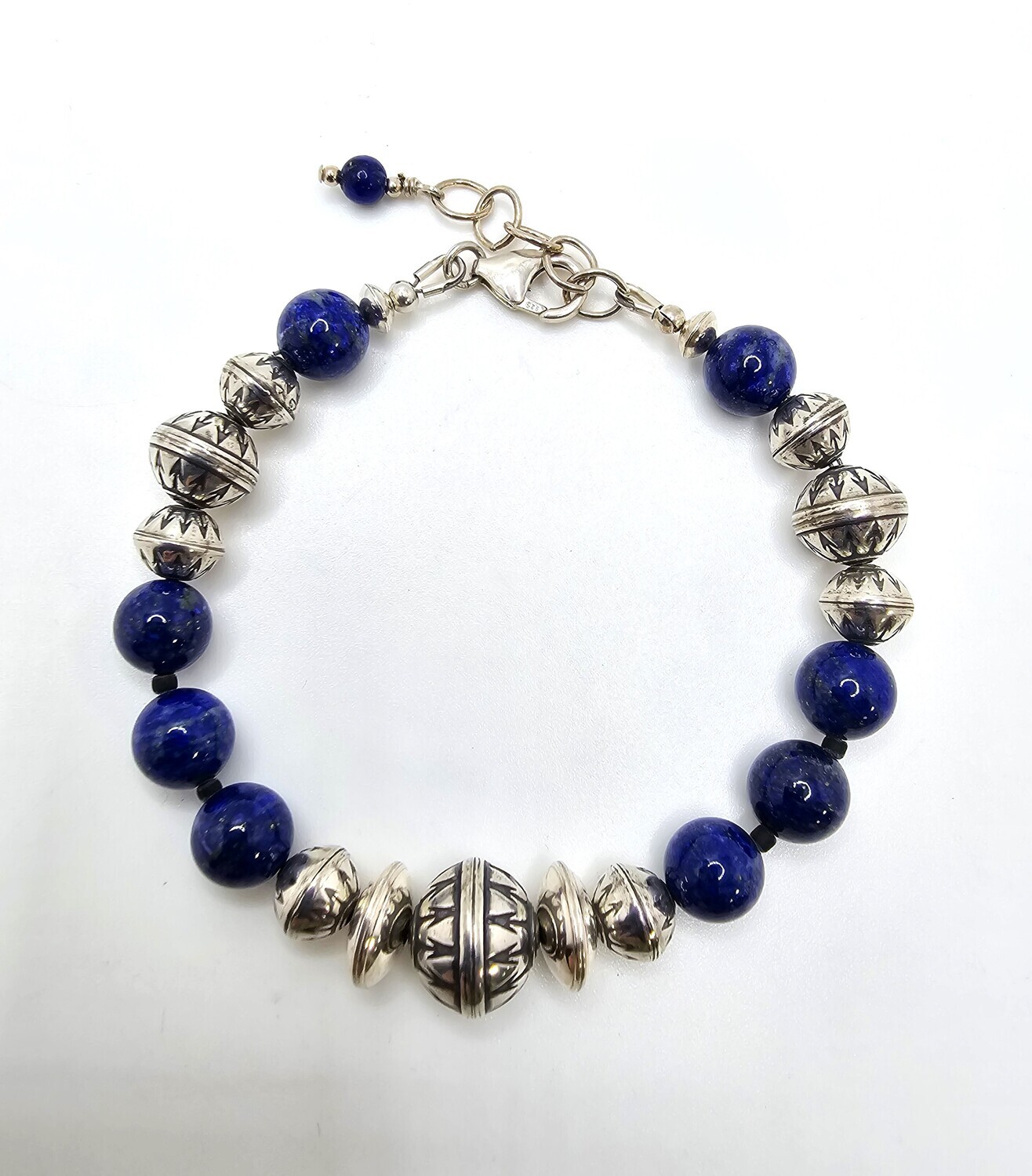 Lapis and Bench Bead Bracelet