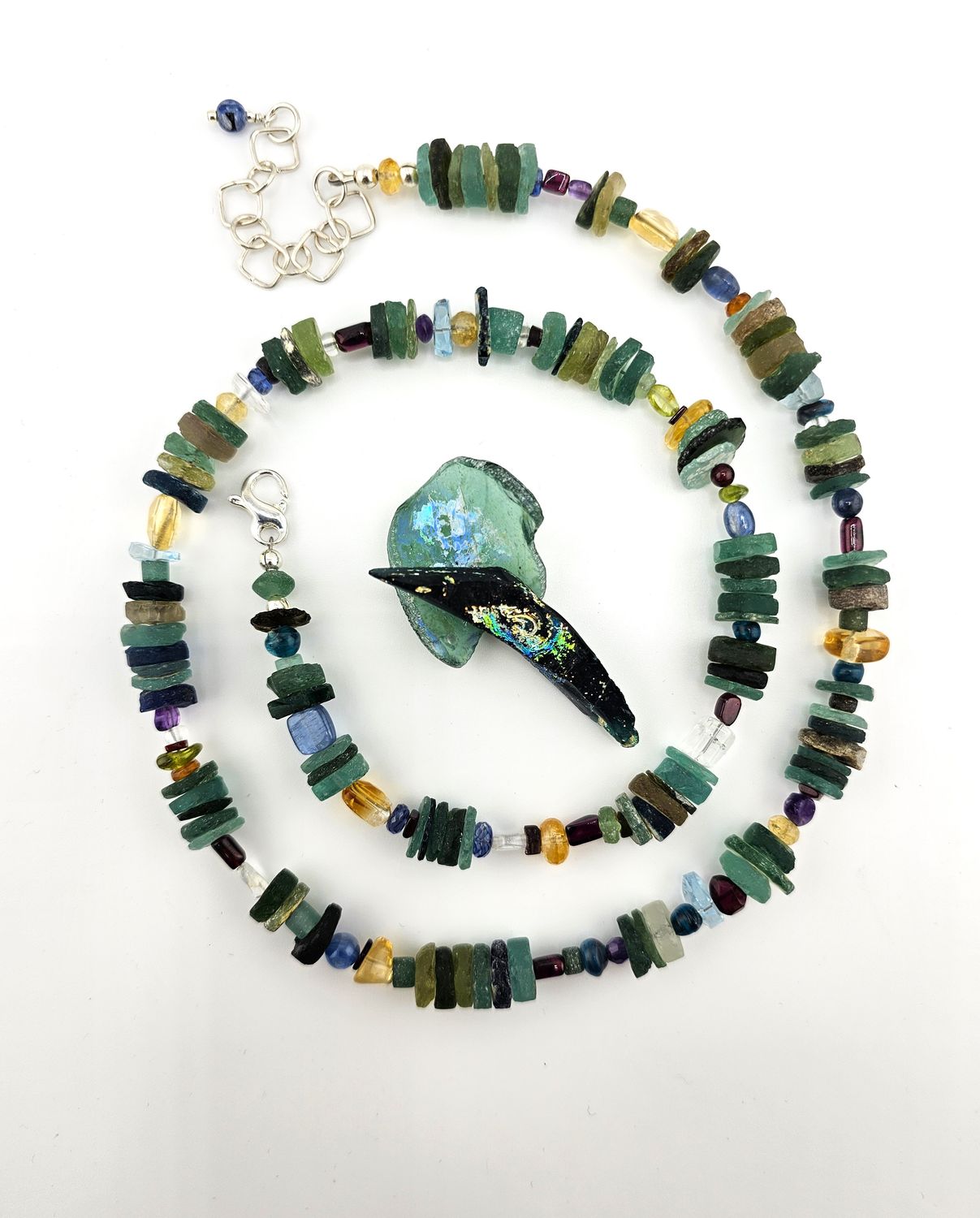 Roman Glass and Gemstone Necklace