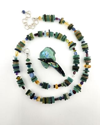 Roman Glass and Gemstone Necklace