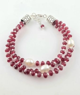 Ruby and Pearl Bracelet