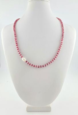 Ruby and Pearl Necklace