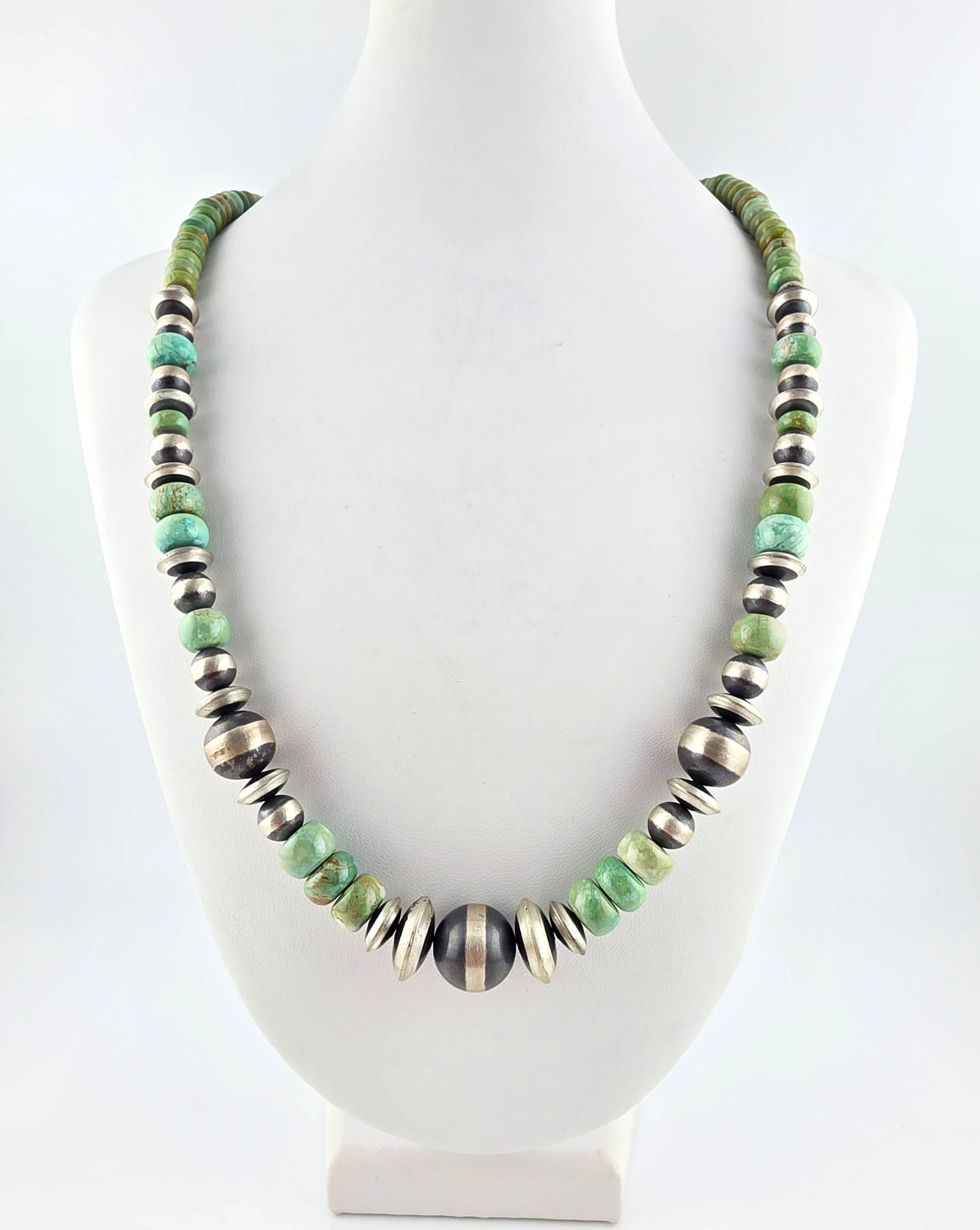 Green Royston Turquoise &amp; Bench Bead Necklace