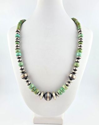Green Royston Turquoise &amp; Bench Bead Necklace