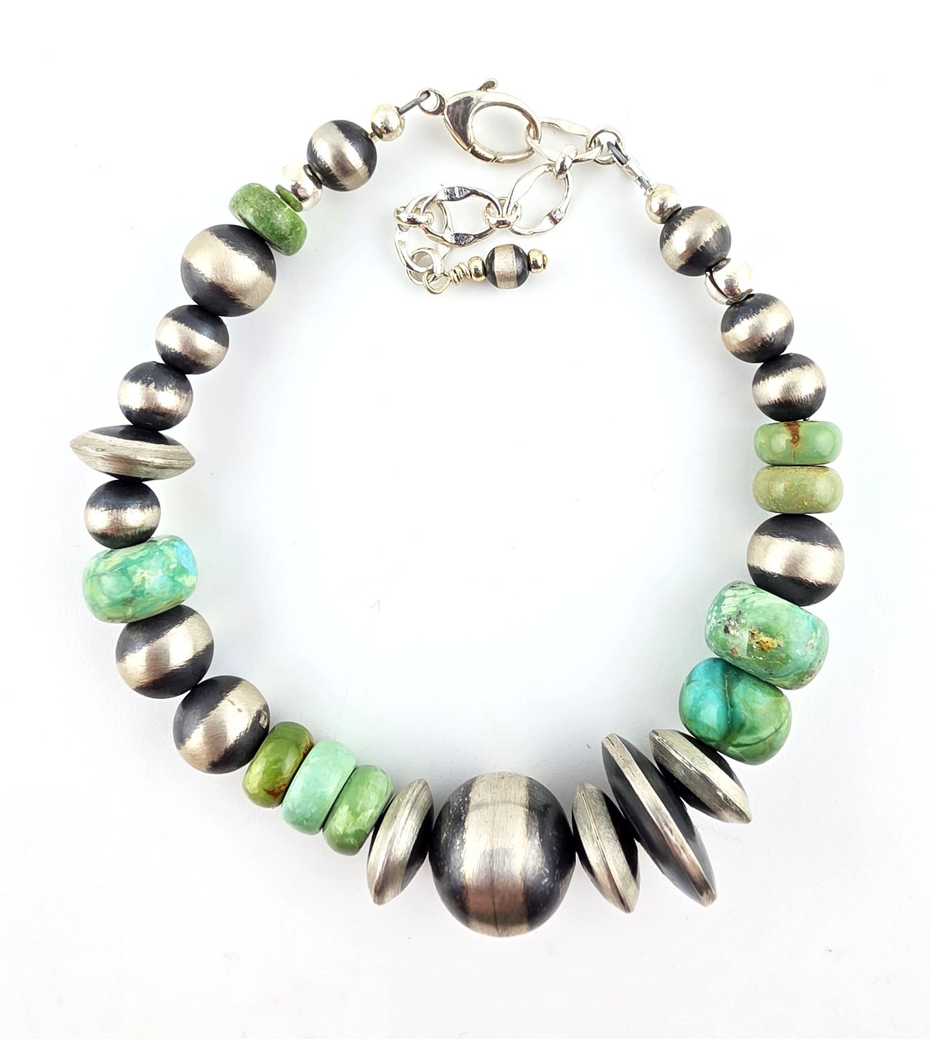 Green Royston Turquoise &amp; Bench Bead Bracelet