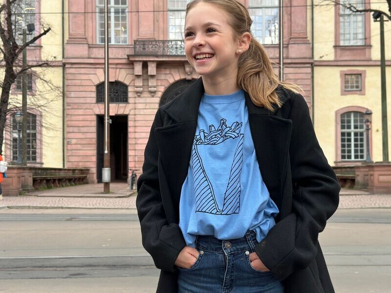 Kinder-T-Shirt - Pommes - blau