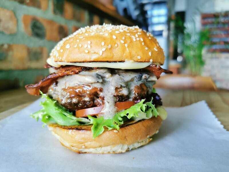 TRUFFLE MUSHROOM & BACON BURGER Special TRUFFLE MUSHROOM & BACON BURGER Special