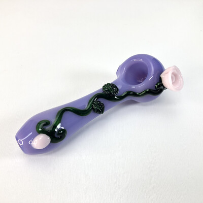 Lizzard Glass Summer Rose Hand Pipe (Purple)
