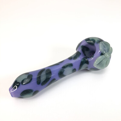 Lizzard Glass Leopard Print Hand Pipe (Purple)