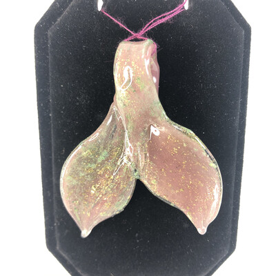 Lizzard Glass Mermaid Tail Pendant (Pink)