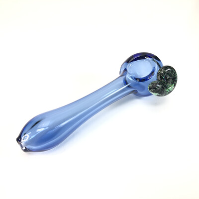Lizzard Glass Seashell Hand Pipe ( Blue)