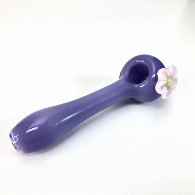 Lizzard Glass Spring Flower Hand Pipe (Purple)