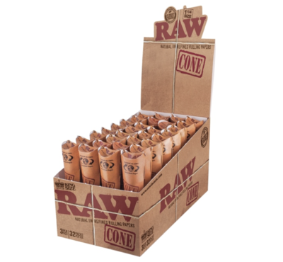 RAW CLASSIC KING SIZE CONE PAPERS 3PK (DISPLAY OF 32) - WS