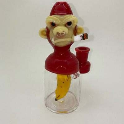 Jon Fischbach Chimp Rig w/ Banana Perc and Spinning Carb Cap  - Crayon Red