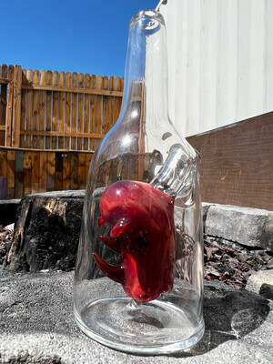 Rush Glass Layback Rhino Head-in-a-bottle 
