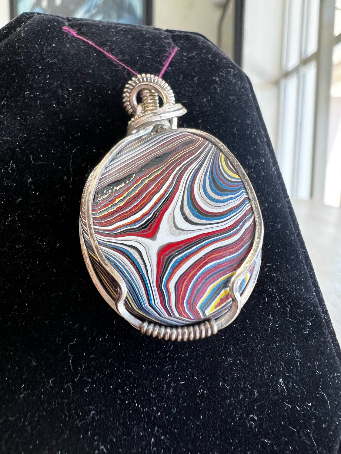 Fimo Wire Wrapped Pendant