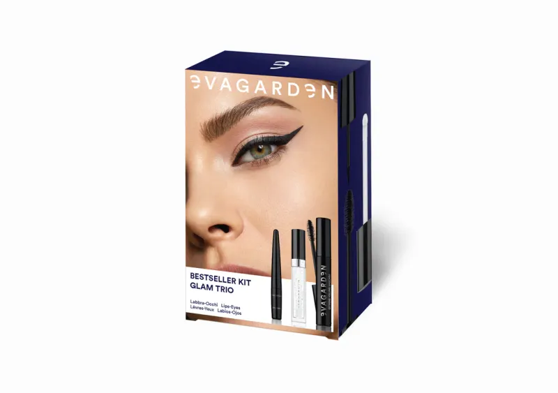 KIT GLAM TRIO Mascara Extreme Volume + Eye Liner + Gloss Crystal