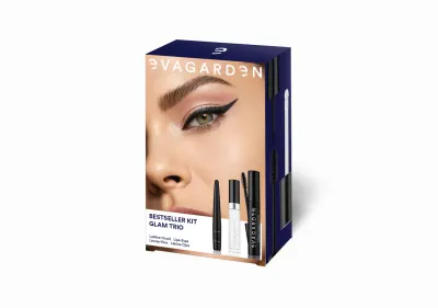 KIT GLAM TRIO Mascara Extreme Volume + Eye Liner + Gloss Crystal 09704