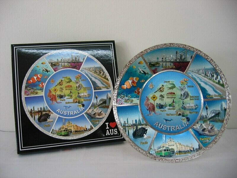 Blue Australia Landmarks Plate