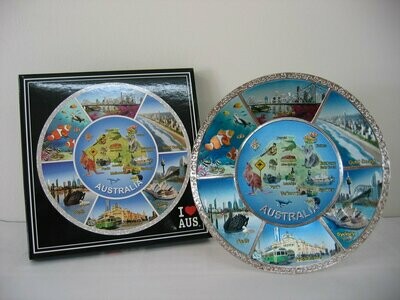 Blue Australia Landmarks Plate