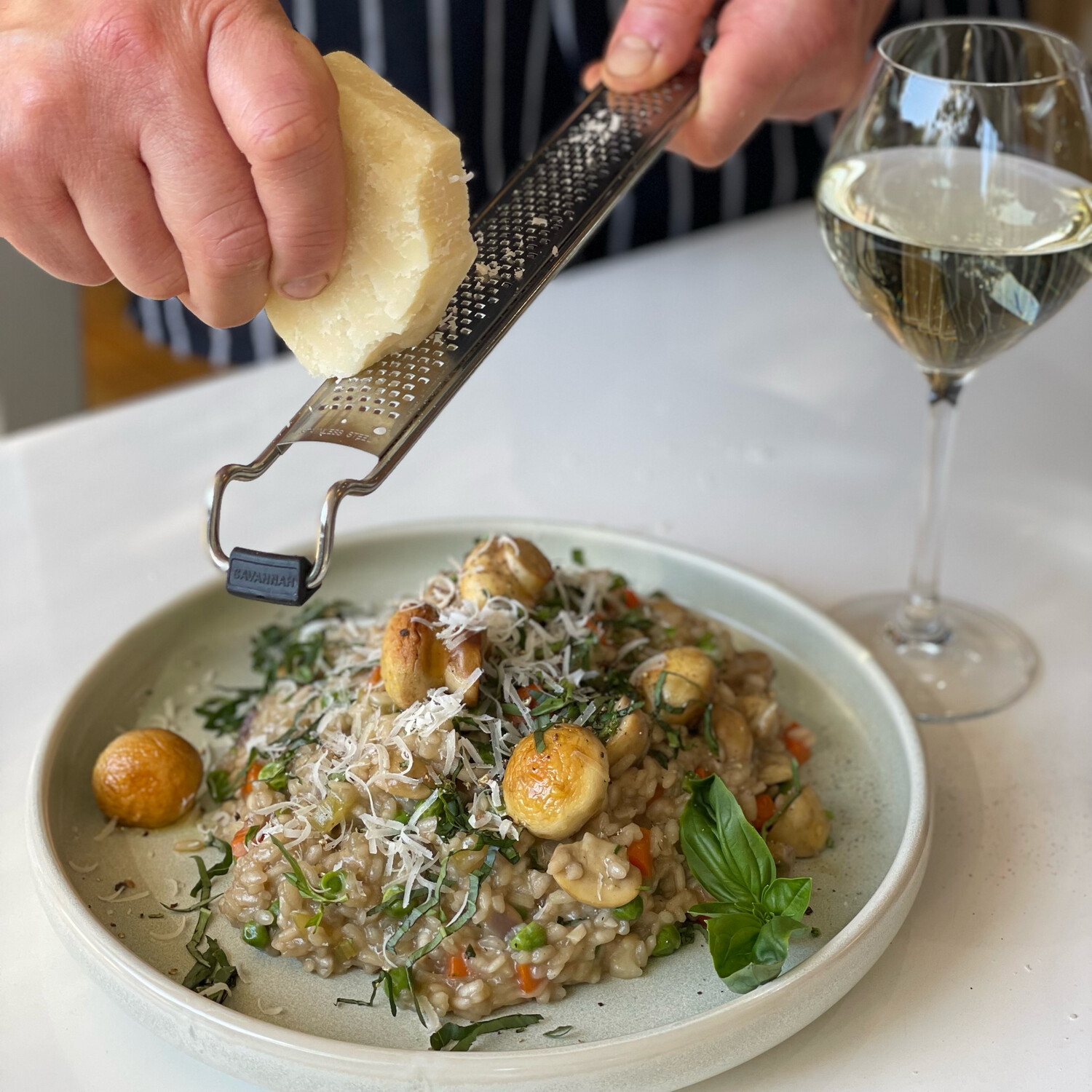 Risotto with Porcini, Portobello Mushroom and Pea (Serves 2)