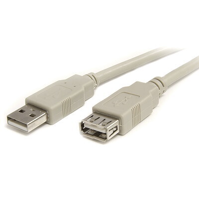 6 ft USB 2.0 Extension Cable A to A - M/F Grey