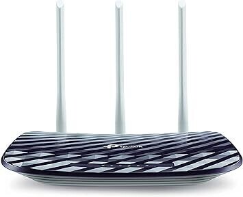 TP-Link AC750 Wireless Dual Band Router, 2.4GHz 300Mbps + 5GHz 433Mbps, 3 External Antennas (Archer C20) Black
