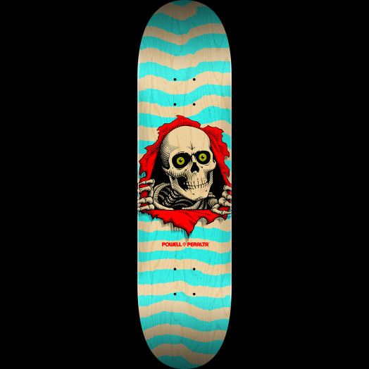 Powell Peralta Ripper Skateboard Deck Natural Turquoise - Shape 242 - (8.0&quot;)