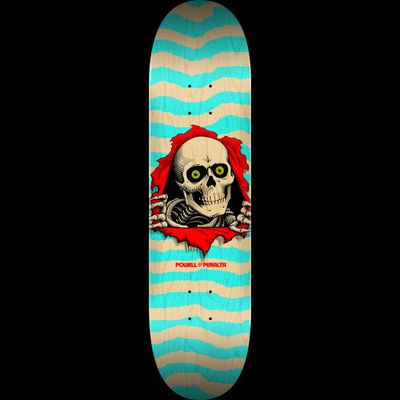 Powell Peralta Ripper Skateboard Deck Natural Turquoise - Shape 242 - (8.0")
