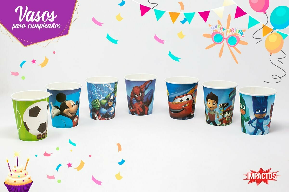 Vaso de Carton con diseño (10 pcs)