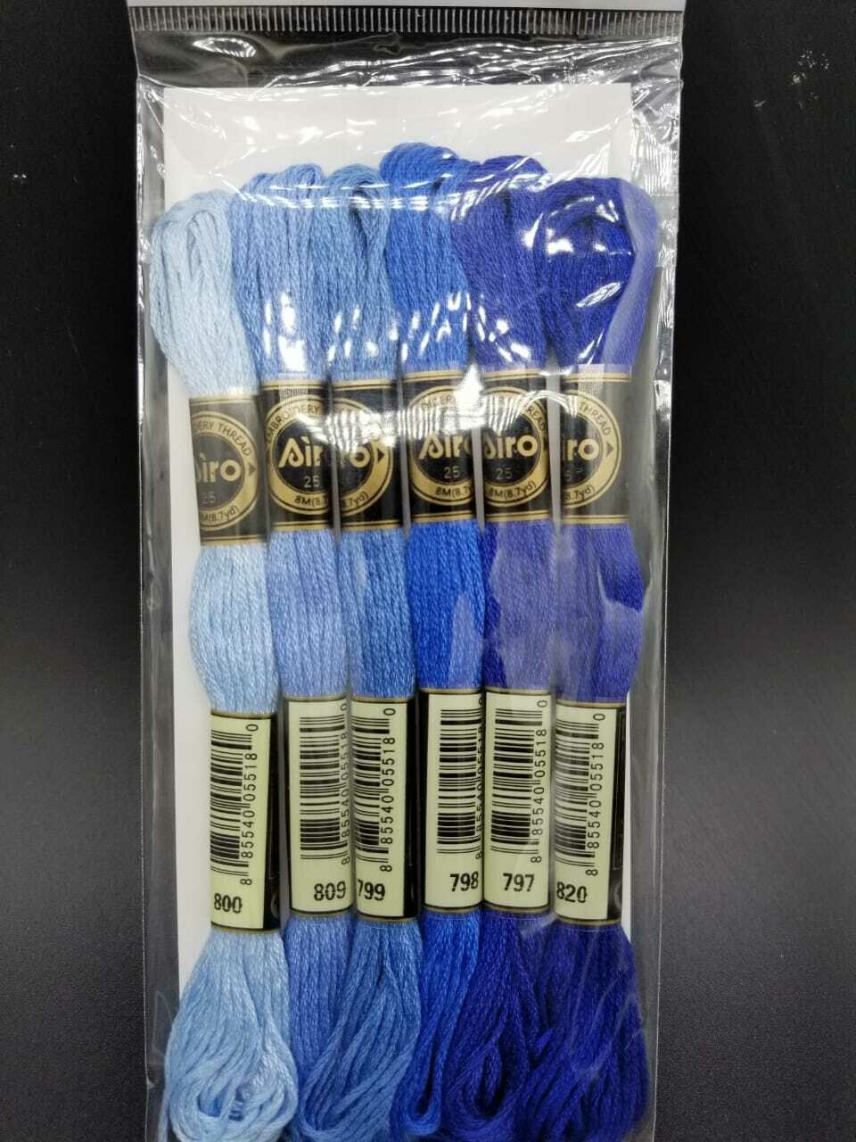 Madeja Polyester / Algodon (6 Unds paq), Seleccione el Color: Combinación Azul