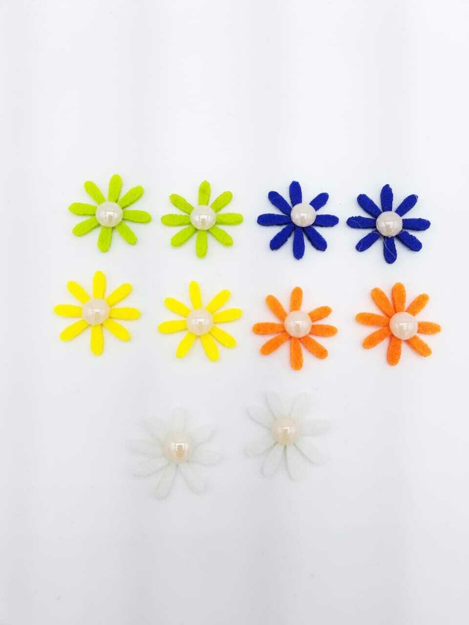 Flor de Fieltro y Perla (20 Unds - 5 colores)