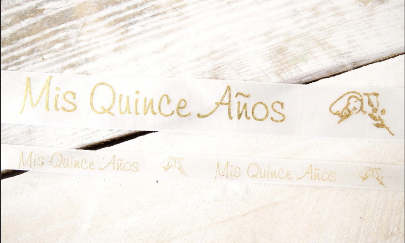 Cinta Satín Mis Quince 3/8&quot; (Yarda)