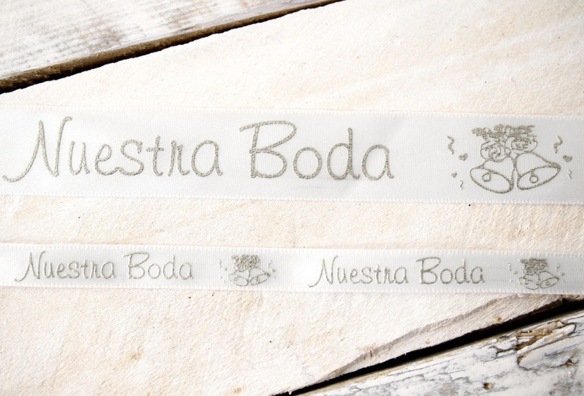 Cinta Satín Nuestra Boda 3/8&quot; (Yrd)
