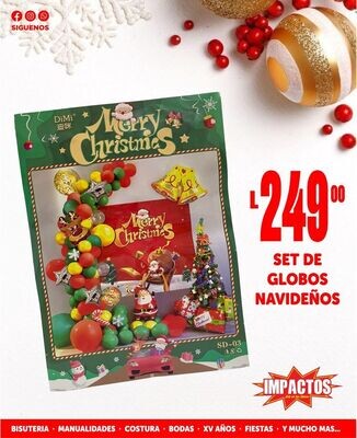Set De Globos Merry Christmas (Und)