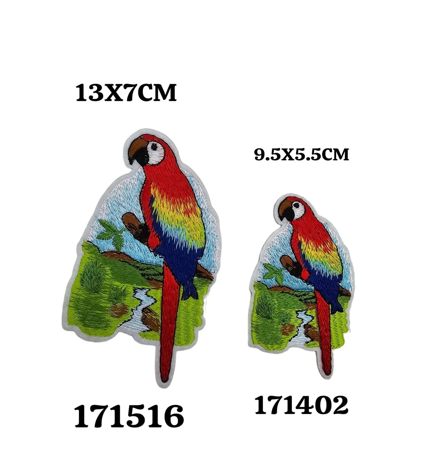 Aplicacion Guacamaya Grande 13X7cm (Und)