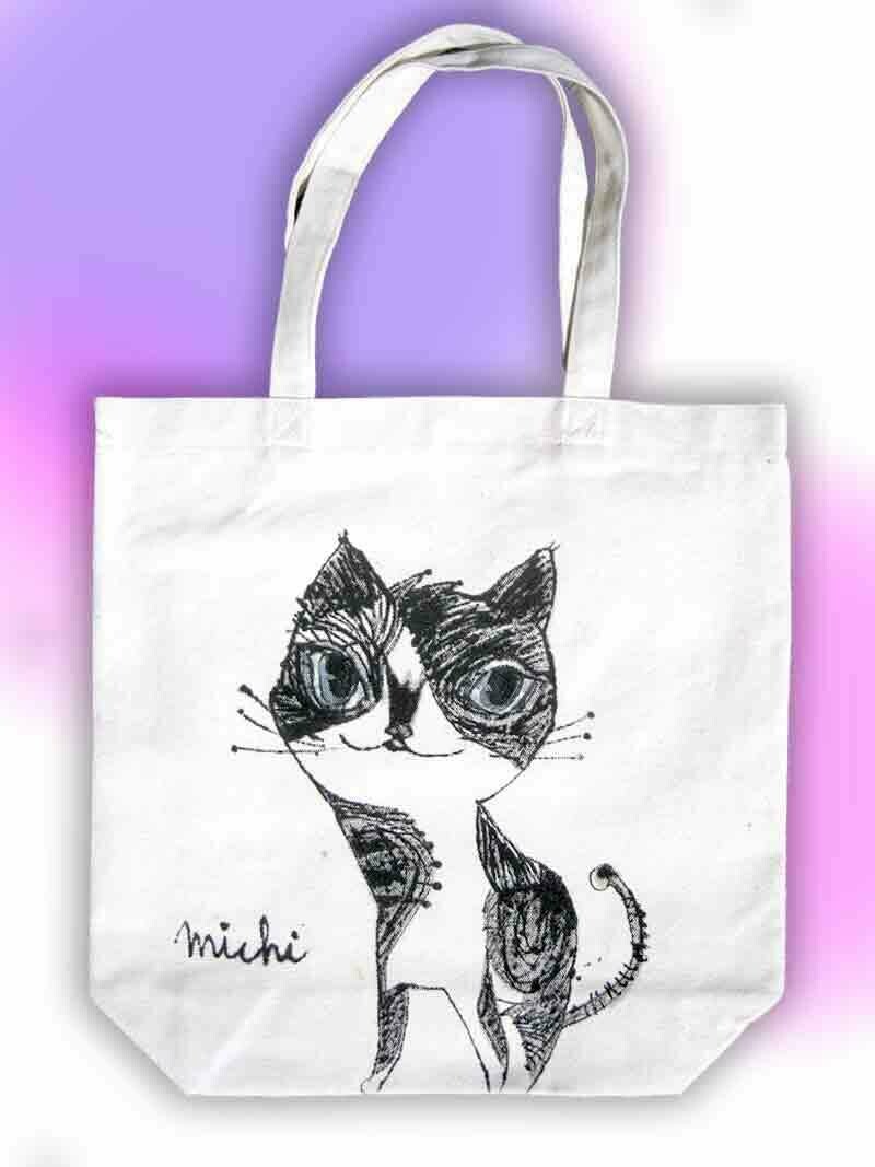 猫のイラストのエコバッグ 猫のイラストのエコバッグ