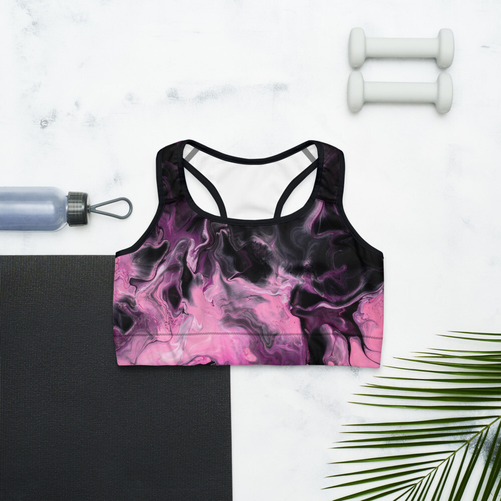 Pink Galaxy Sports bra