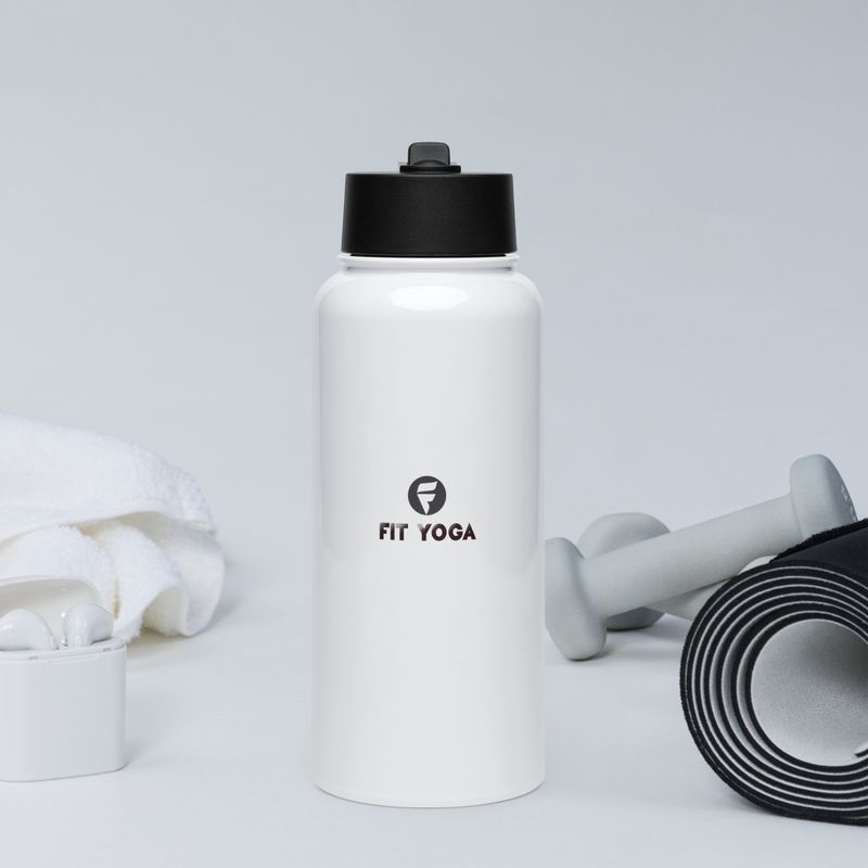 Stainless steel water bottle with a straw lid
