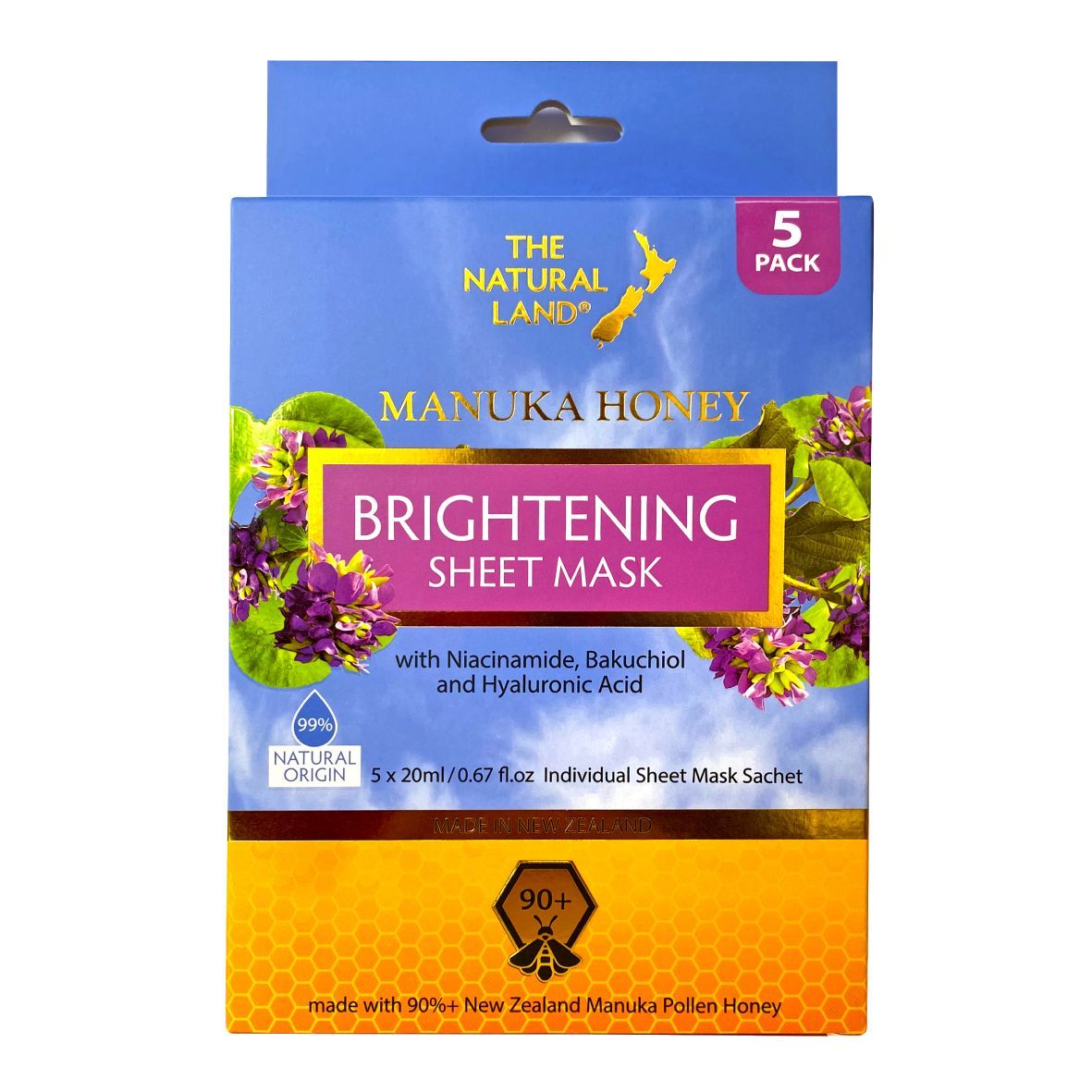 5pk Manuka Honey Brightening Sheet Mask 20ml x 5