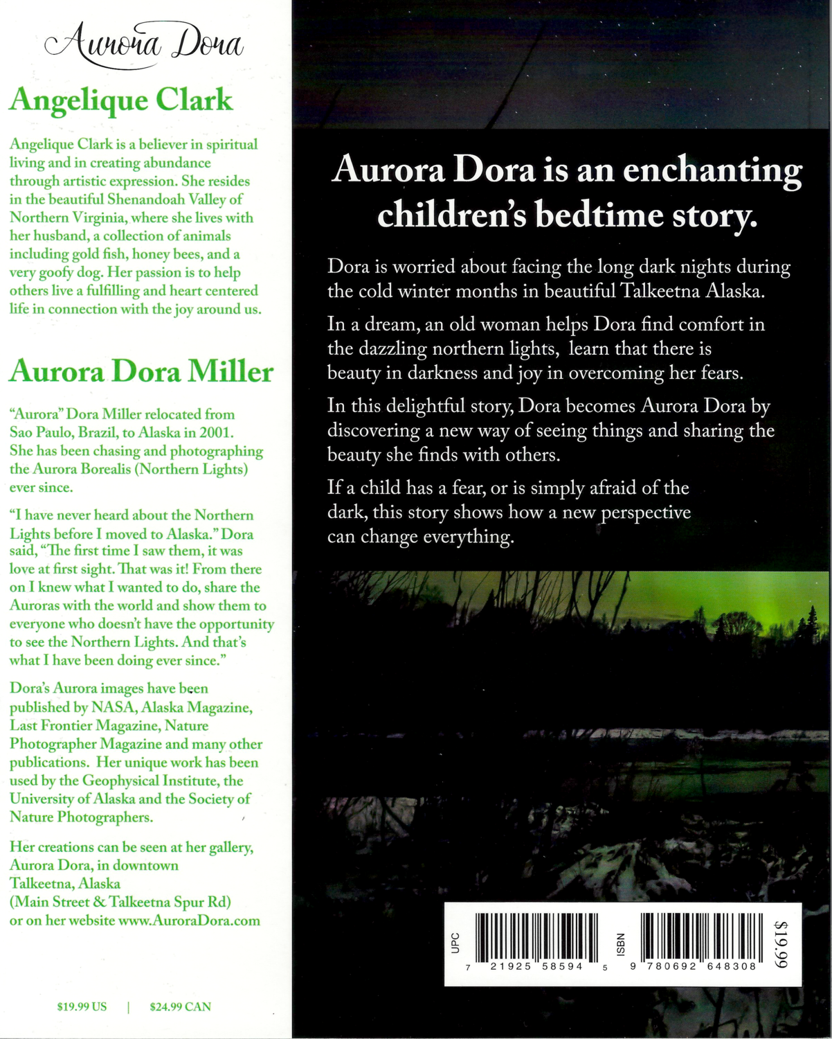 Children's Book - Aurora Dora - Discovering the Magic of the Aurora 
by Angelique Clark & Aurora Dora