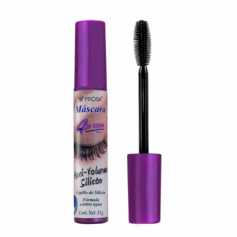 Mascara de Pestañas  Maxi Volumen Silicón -  4 EN 1 PROSA