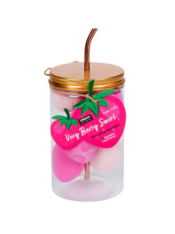 Set de esponjas con vaso - Berry - Urban Studio Set de esponjas con vaso - Berry - Urban Studio