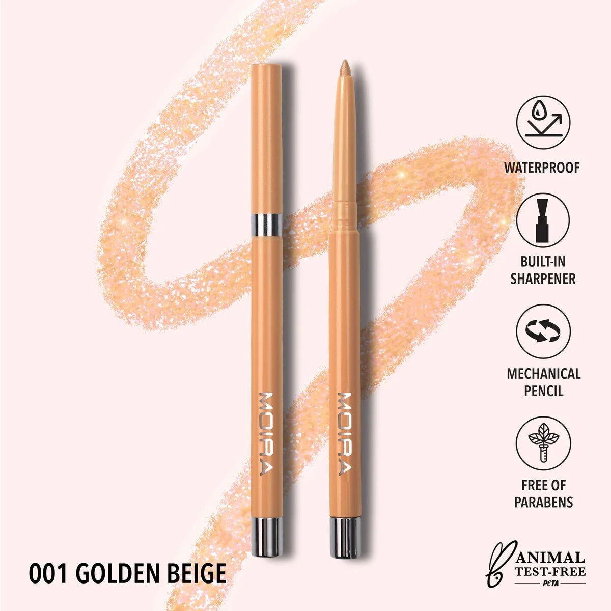Delineador - Statement Shimmer Liner - Moira, Tono: 01 Golden Beige