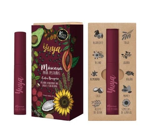 Máscara de pestañas 10 aceites naturales (Color borgoña) - Yuya