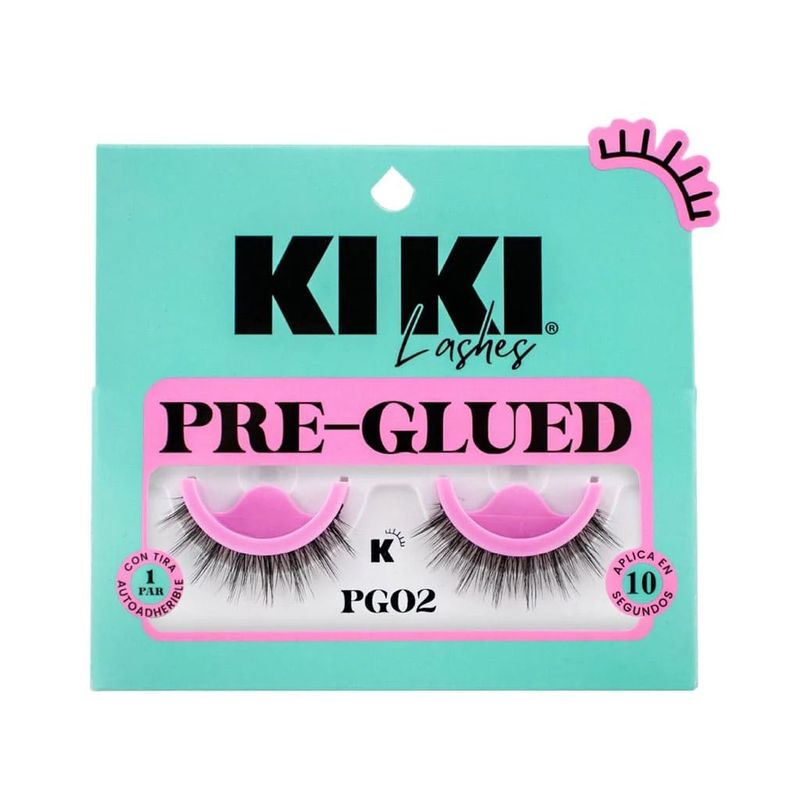 PAR DE PESTAÑAS PRE GLUED PG02 KIKI LASHES