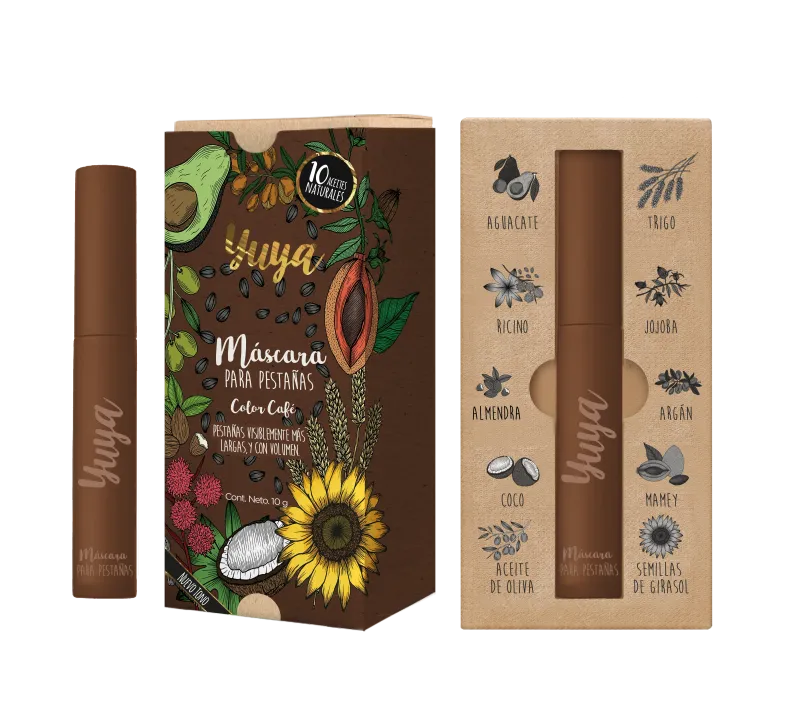 Máscara de pestañas 10 aceites naturales (Color café) - Yuya