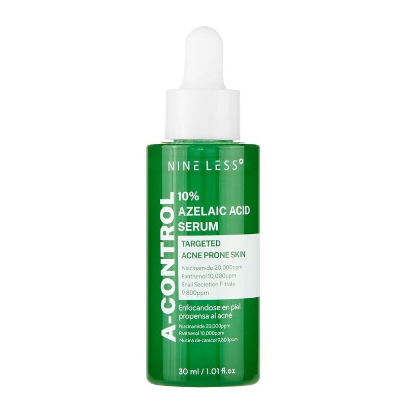 NINELESS-A-Control Azelaic Acid Serum 30ml | Sérum Facial con 10% de Ácido Azelaico, Niacinamida, Centella Asiática y Filtrado de Caracol