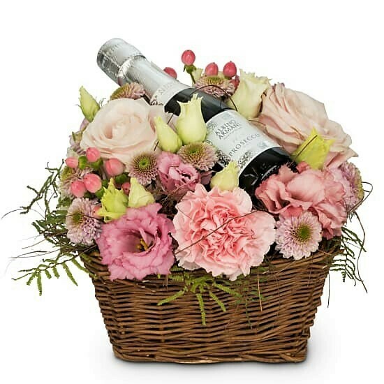 Blumengesteck mit Prosecco Albino Armani DOC (20 cl)