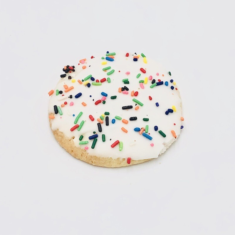 White Iced Round Cut-Out Cookie